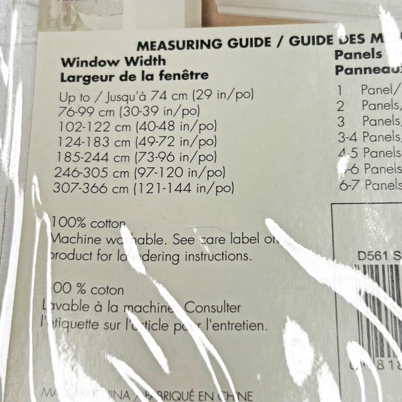 VALANCE, 60 X 14 INCHES, WHITE WITH LACE, 100% COTTON, BATTENBURG, MADE IN CHINA - Picture 3 of 3